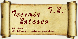 Tešimir Malešev vizit kartica